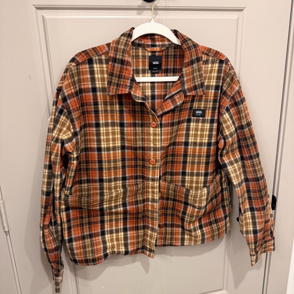 Vans Women's Checkered Utility Jacket - Orange and Black